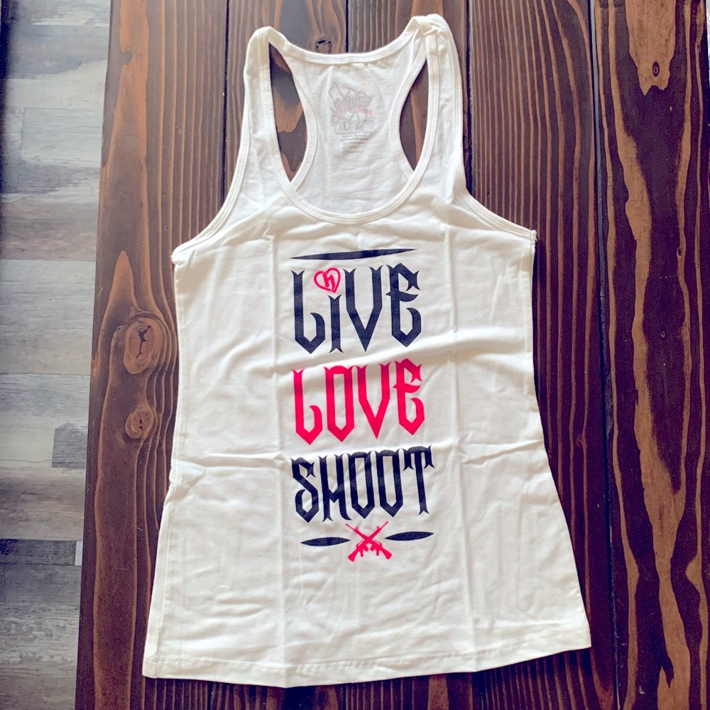 Woman’s Hostility Racer Back Tank.